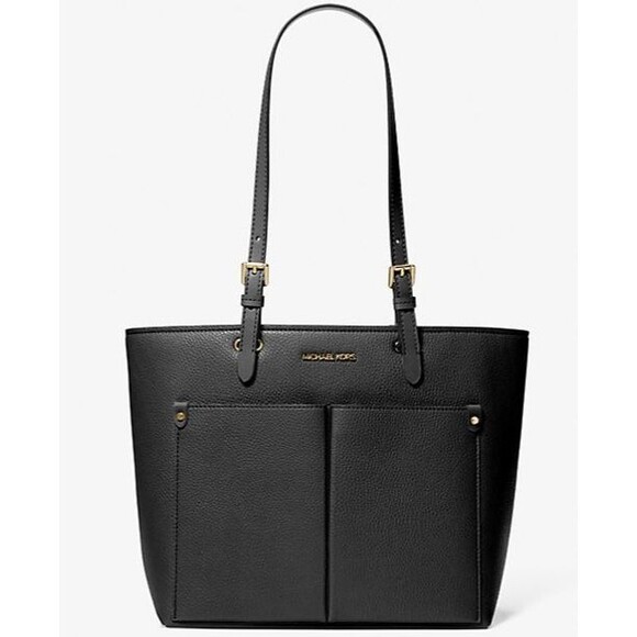 New Michael Kors Jet Set Travel Medium Double Pocket Tote Black - Picture 1 of 5